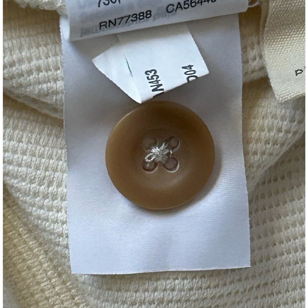 Madewell Ottoman Jacquard Button-Back Top Cream White Textured Rib Size Small - Picture 6 of 6